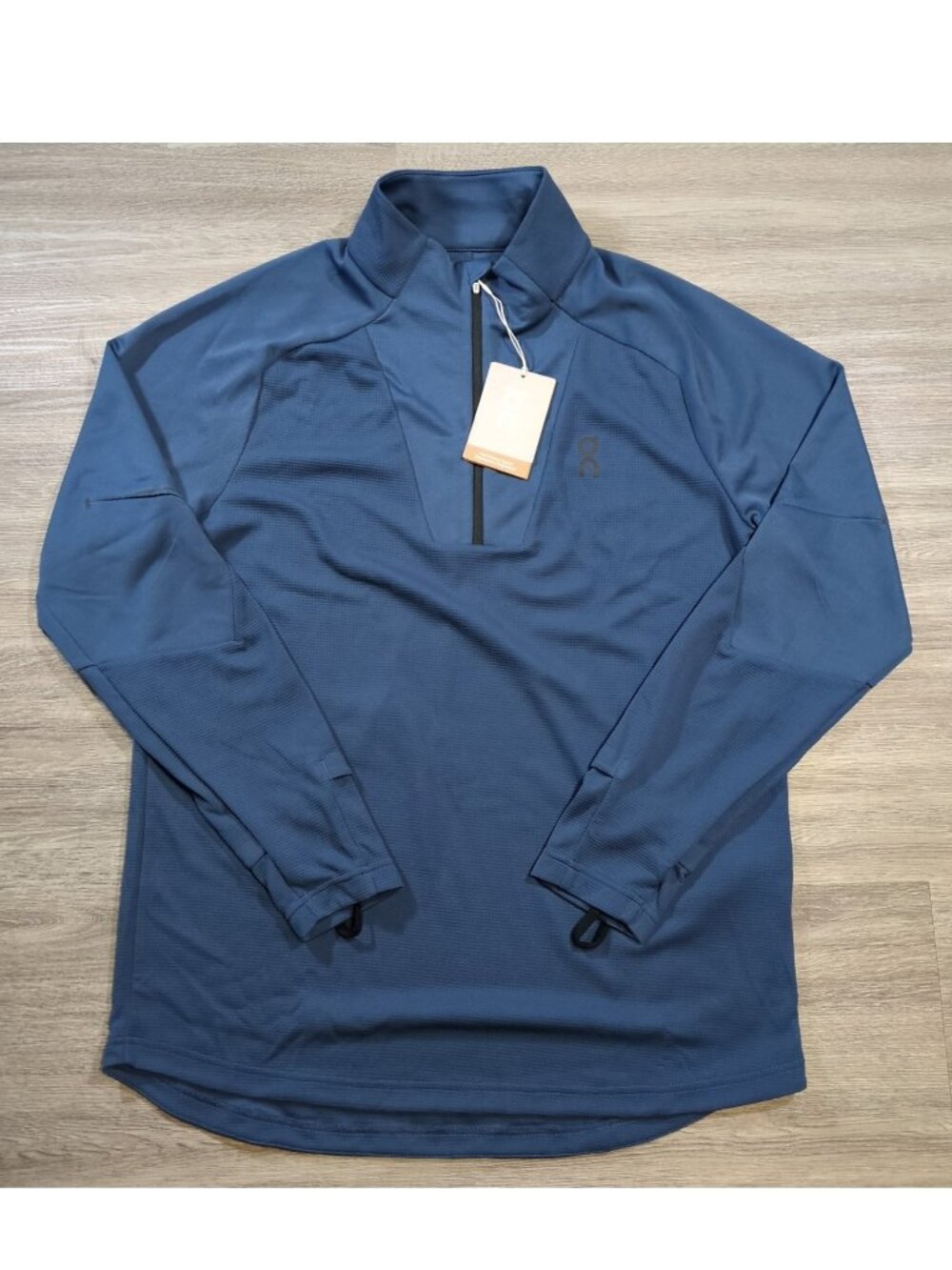 On Cloud Climate Shirt Men's XL Blue Quarter Zip Running Pullover Stretch Active
